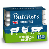M&S Butcher's Traditional Recipes Dog Food Trays Variety Pack with Beef, Chicken, Lamb 12 x 150g- Buy online at McGrocer
