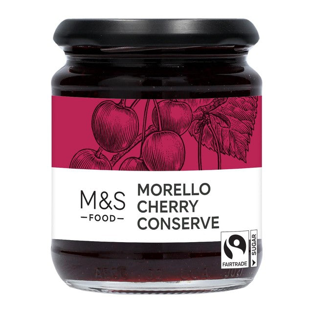 M&S Morello Cherry Conserve 340g, imported from the UK