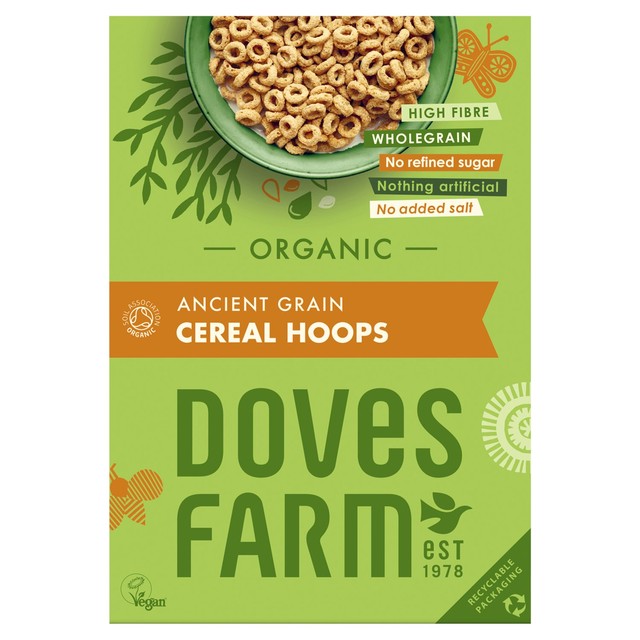 Doves Farm organic ancient grain cereal hoops 300g - British product