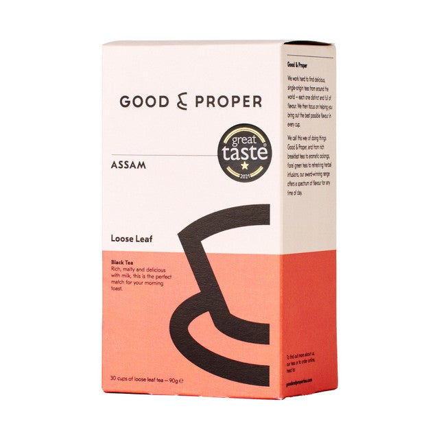 Good & Proper Tea Assam loose leaf tea 90g, UK version