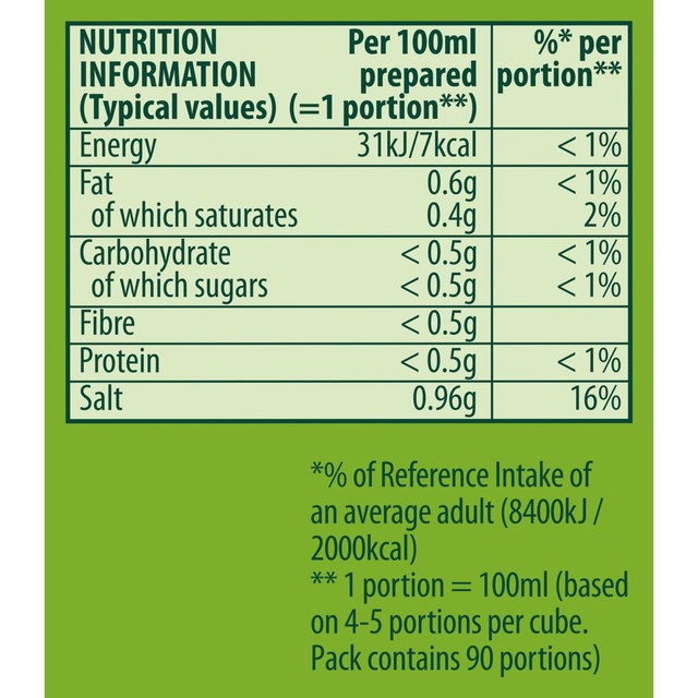 Knorr Vegetable Stock Cubes 20 x 10g, UK version