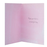 M&S Birthday Card Pink & Gold 15x15cm, imported from the UK