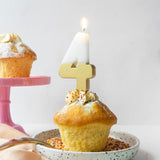 Talking Tables Large Gold Number 4 Candle (British brand)