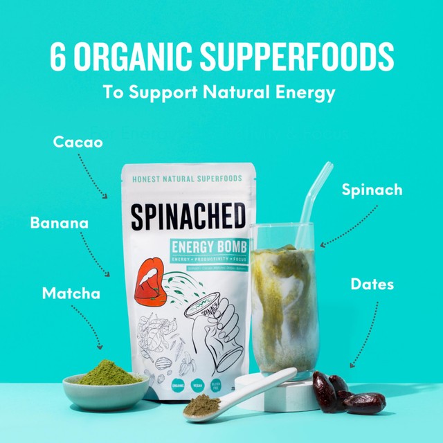 spinached organic energy bomb superfood supplement powder 200g (British brand)