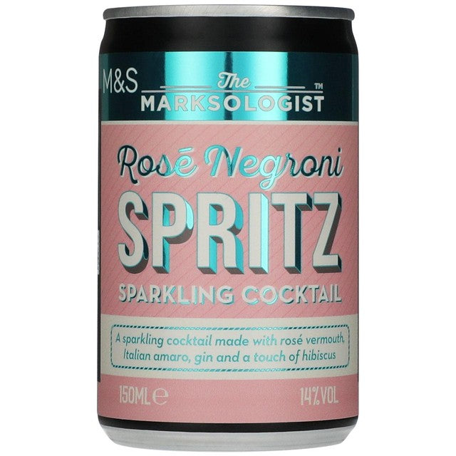 M&S Rose Spritz Negroni sparkling cocktail 150ml, imported from the UK