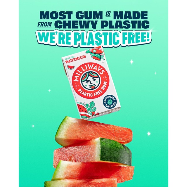 Milliways Watermelon Chewing Gum 19g, imported from the UK