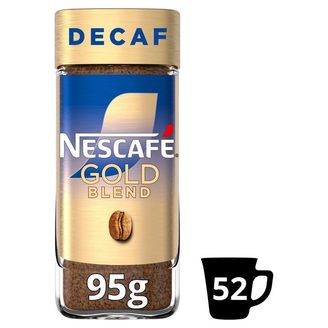 Nescafe Gold Blend decaffeinated instant coffee 95g, imported from the UK