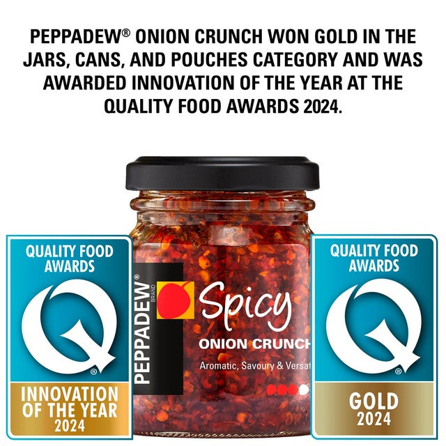 Peppadew Spicy Onion Crunch 130g jar, imported from the UK