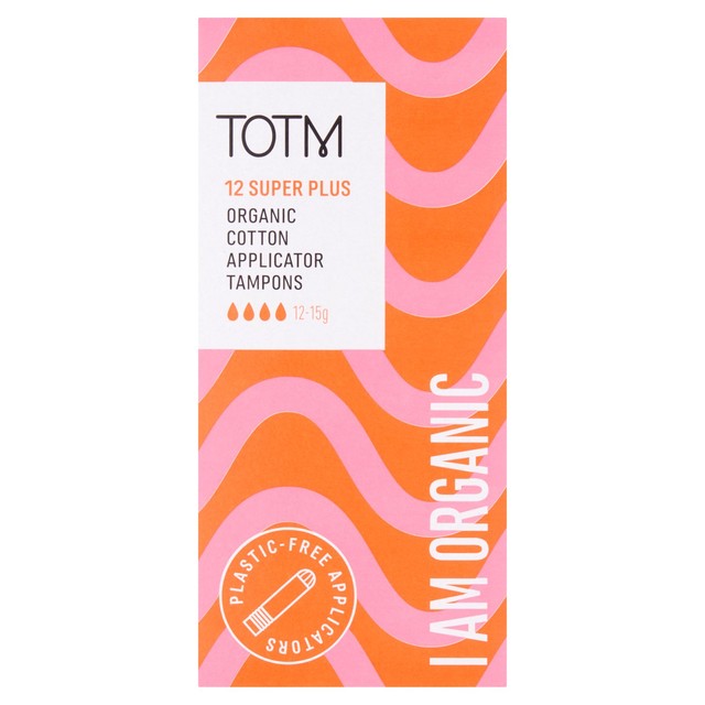 TOTM Organic Cotton Super Plus Tampons 12 Pack (British brand)
