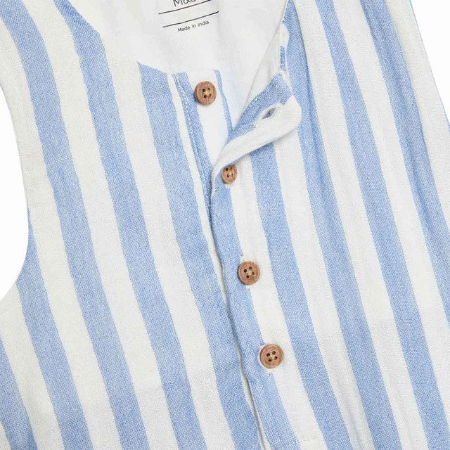 M&S blue striped baby romper set 12-18 months, imported from the UK