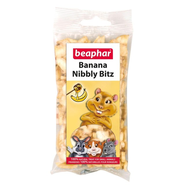 Beaphar banana slices dipped in honey treats for small pets 50g - British product