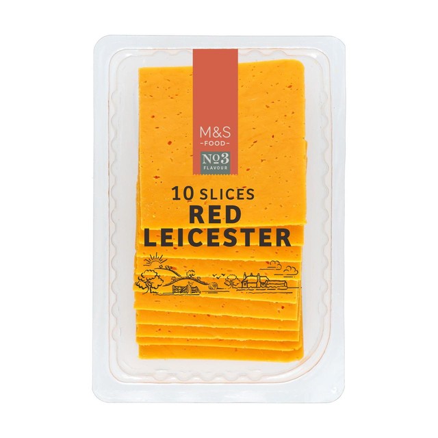 M&S Red Leicester cheese slices 250g, imported from the UK