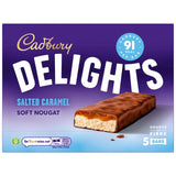 Cadbury Delights Soft Nougat Salted Caramel Chocolate Bars 5 x 22g