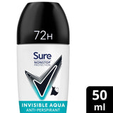 M&S Sure Women 72hr Antiperspirant Deodorant Roll On Invisible Aqua 50ml- Buy online at McGrocer