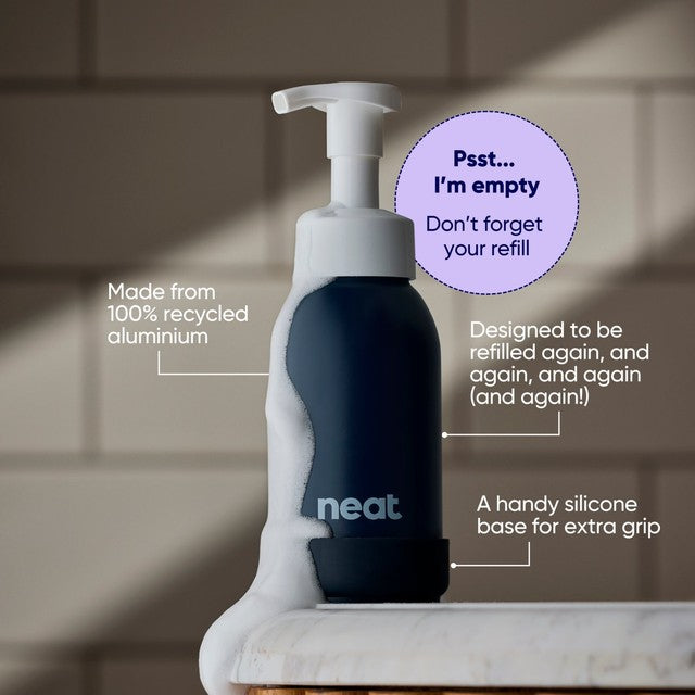 Neat Midnight refillable foaming hand wash bottle - British product