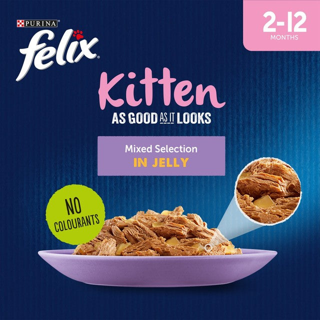 Felix kitten jelly wet cat food 12x85g pouches - British product