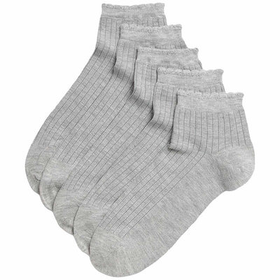 M&S M&S Women's Seamless Toes Anklets Grey 5 Pack Ankle Socks Size 3-5- Buy online at McGrocer