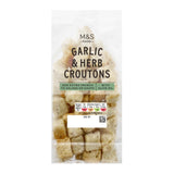 M&S Garlic Herb Focaccia Croutons 80g, imported from the UK