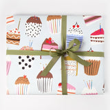 Caroline Gardner Rainbow Cupcakes wrapping paper 50cm x 70cm sheets - British product