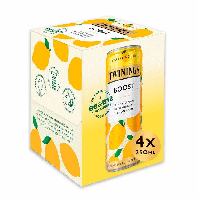 Twinings Sparkling Tea Boost Multi 250ml, imported from the UK