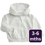 M&S Tommy Zip Up Hoodie Grey Marl Baby Hoodie 3-6 Months