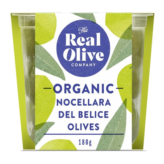 Real Olive Co organic Nocellara olives - British product