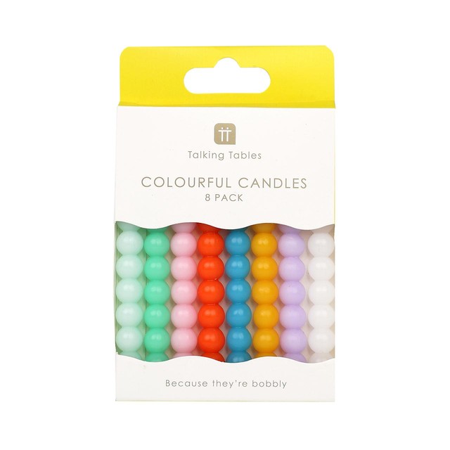 Talking Tables bobble birthday candles 8-pack (British brand)