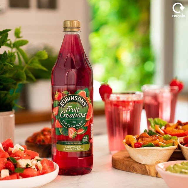 Robinsons strawberry watermelon squash 1L, imported from the UK