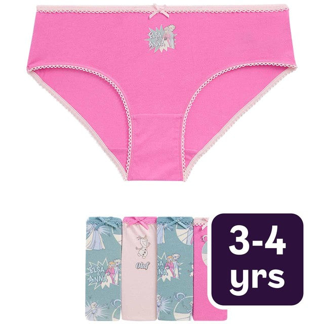 M&S Girls Disney Frozen knickers multi pack 3-4 years, imported from the UK