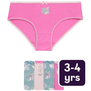 M&S Girls Disney Frozen Knickers Multi Pack of 5 3-4 Years
