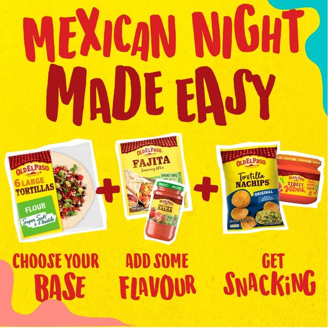 Old El Paso Crispy Chicken Fajita Kit 555g, imported from the UK
