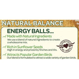 Peckish Natural Balance Energy Suet Fat Balls 50 x 80g, imported from the UK