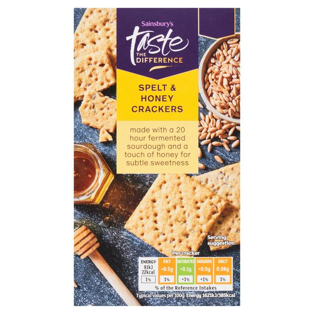Sainsburys Spelt Honey Crackers Taste the Difference 100g