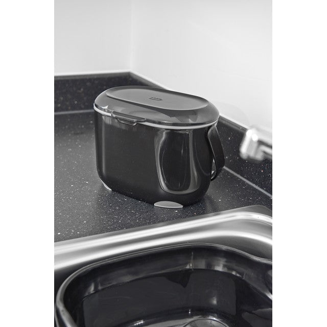 Addis Black/Grey Kitchen Food Compost Caddy 2.5L - British product