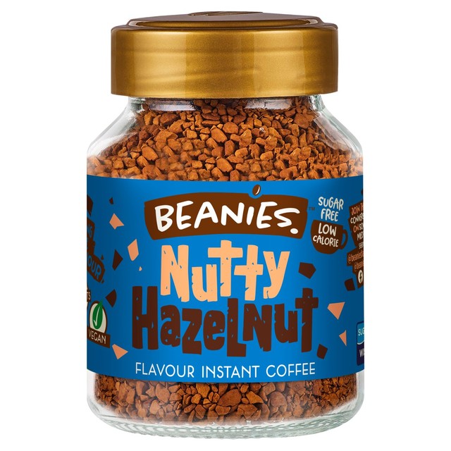 Beanies nutty hazelnut flavour instant coffee 50g jar - British product