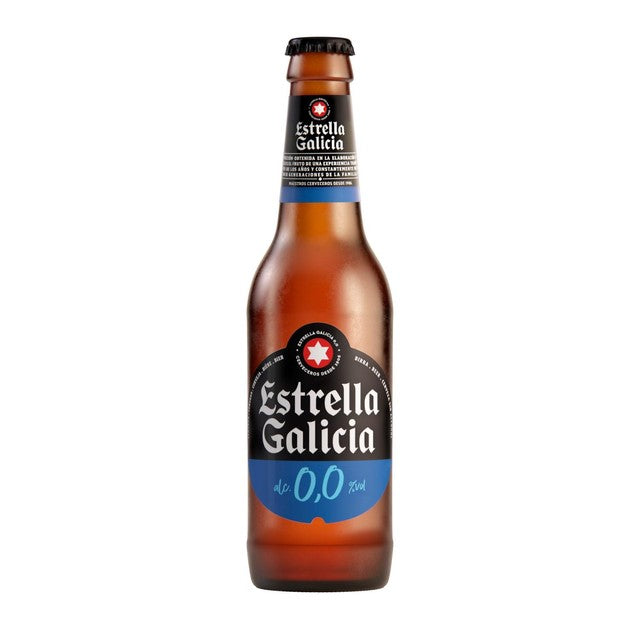 Estrella Galicia 0.0% Spanish Lager alcohol-free 12 x 330ml bottles - British product