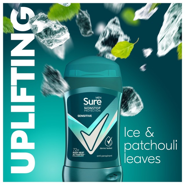Sure Men Nonstop Sensitive Antiperspirant Deodorant Stick 50ml (British brand)