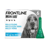 Frontline flea treatment for medium dogs 10-20kg, 6 pipettes - British product