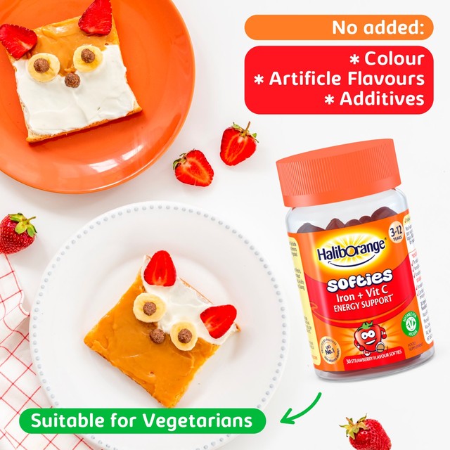 Haliborange strawberry vitamin gummies for kids 30 softies, UK version