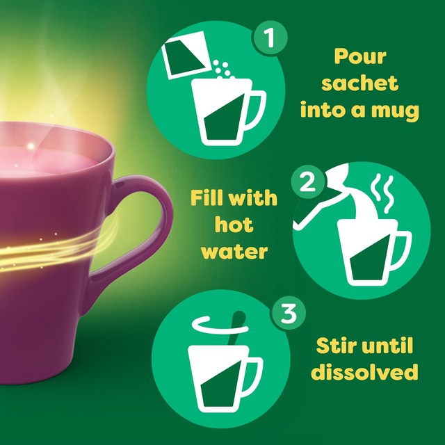 Lemsip Cold & Flu blackcurrant sachets 10-pack (British brand)
