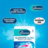 Dr Beckmann Glowhite Ultra laundry whitener sachets, UK version
