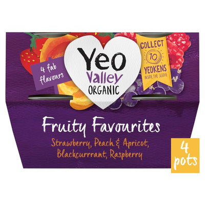 M&S Yeo Valley Organic Fruity Favourites Yogurts 4 Fruit Flavours 4x110g- اشترِ عبر الإنترنت من McGrocer