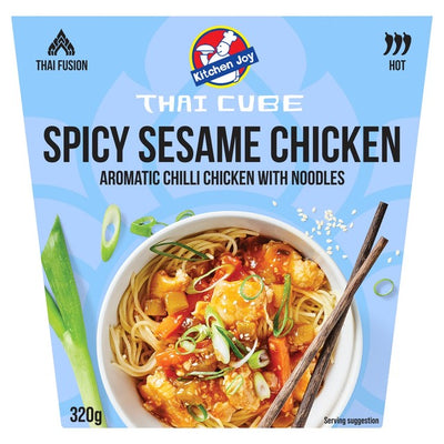 M&S Kitchen Joy Spicy Sesame Chicken with Noodles Frozen Noodle Meal 320g- Buy online at McGrocer