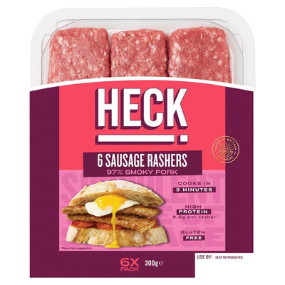 Heck 97% Smoky Pork Gluten-Free Sausage Rashers 300g