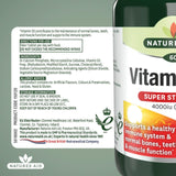 Natures Aid Super Strength Vitamin D3 4000iu tablets 60 pack, imported from the UK