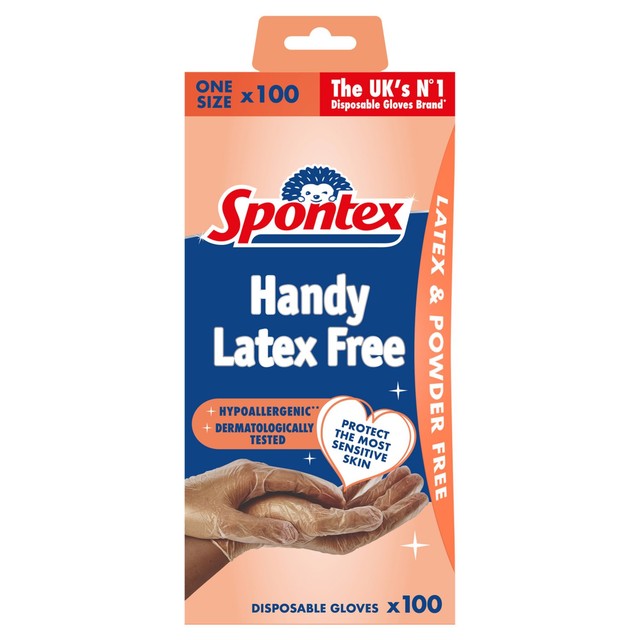 Spontex Latex Free Disposable Gloves 100 Count (British brand)