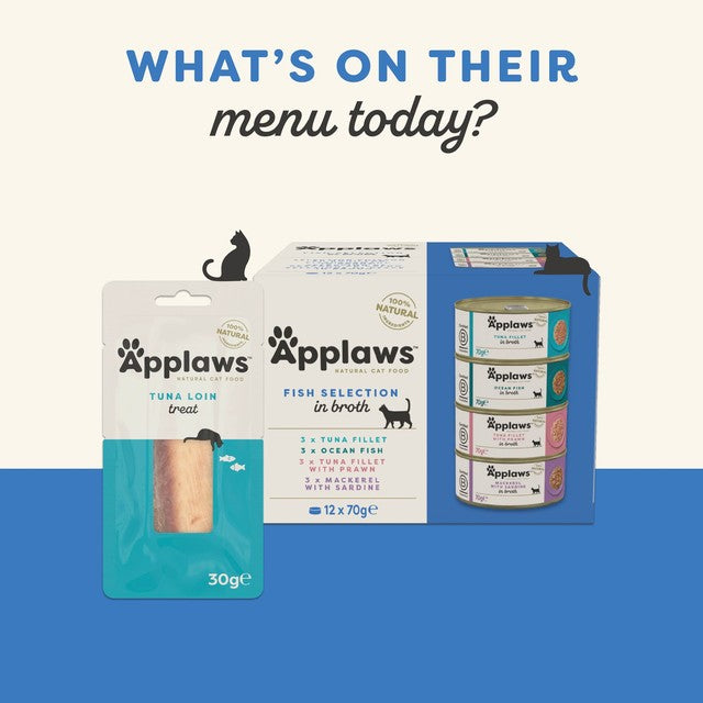 Applaws fish selection cat pouches in broth, imported from the UK
