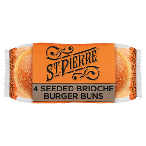 St Pierre Sliced Seeded Brioche Burger Buns 4 Pack