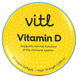 VITL vitamin D vegan soft gel capsules 30 capsules (British brand)