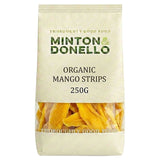 Minton & Donello Organic Mango Strips 250g, imported from the UK